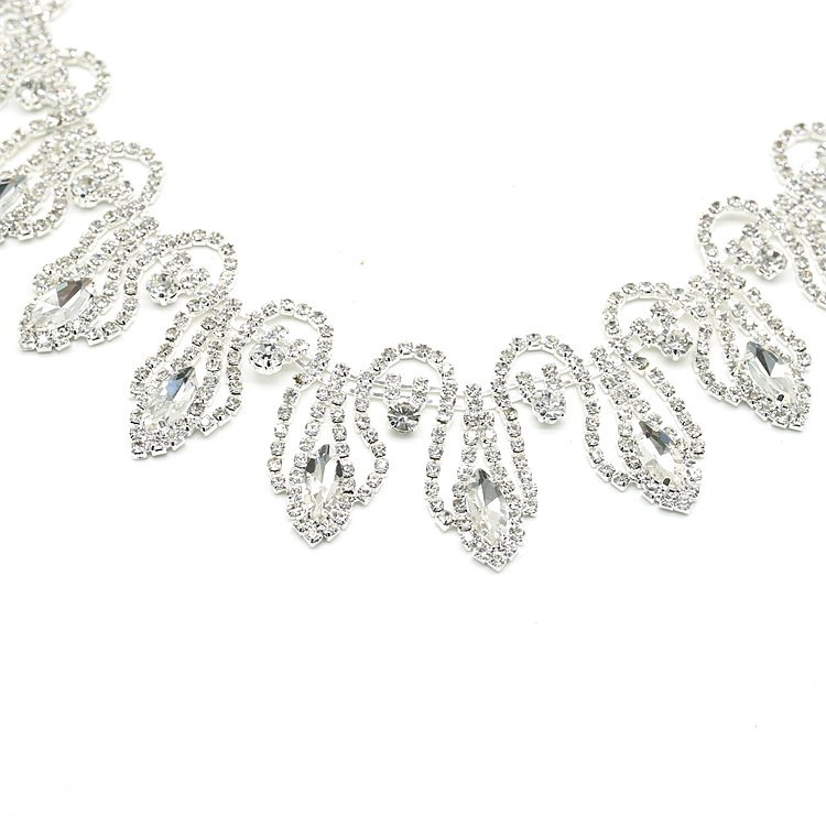 Handmade Clear Rhinestone Chain Trimmings Sew On Tassel Glass Cup Chain For Wedding Party Dress Clothes Jewelry Crafts Accessory