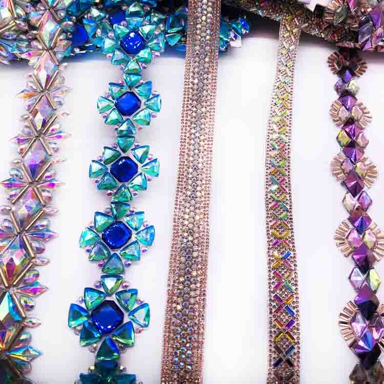 carnival costume jewelry materials gem applique iron on rhinestone trimming for craft 2025