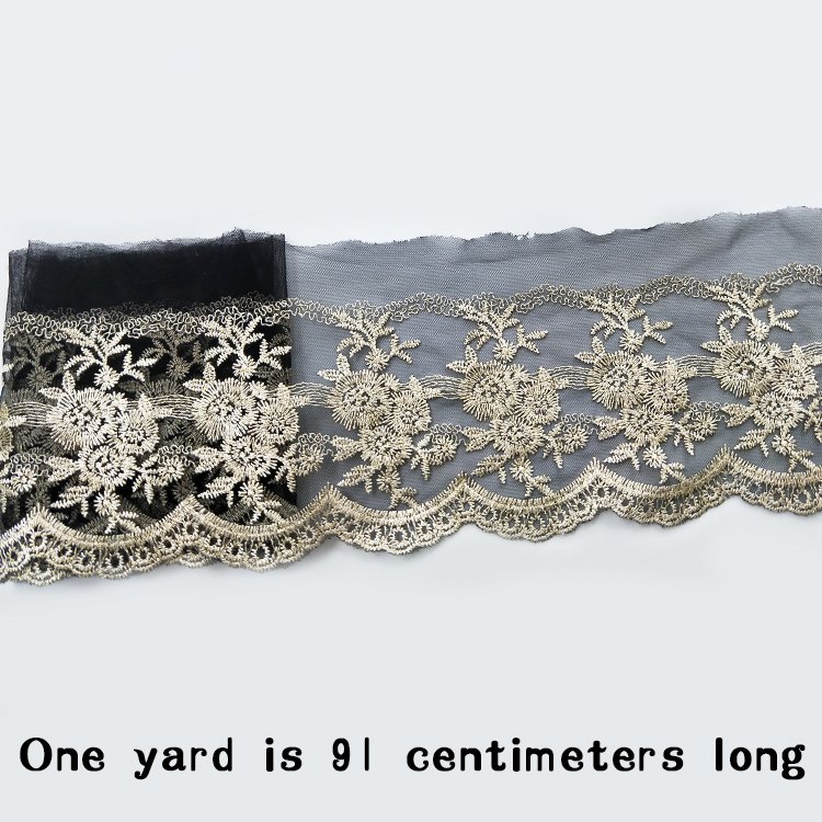 fashion designs embroidery polyester black lace trim for garment dress underwear luggage curtains,interior decoration