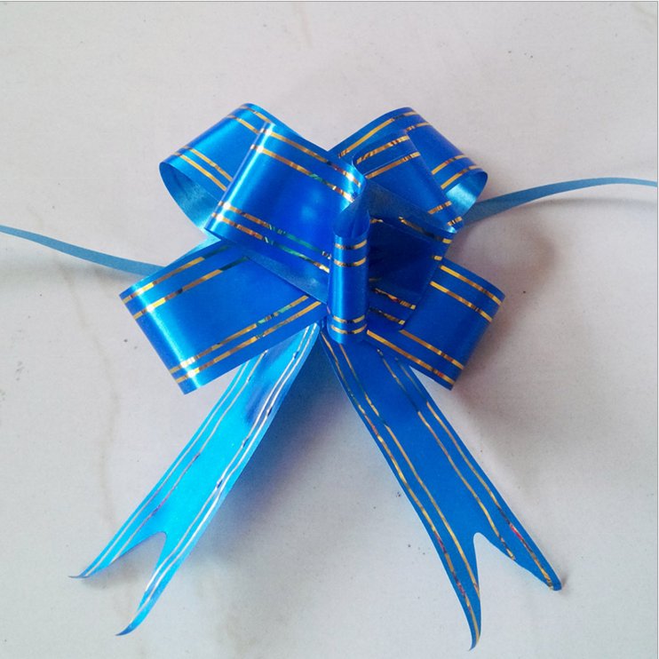 Glitter Package Pull Bow With Golden Lines trimming