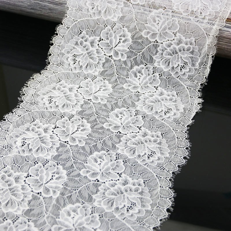(3 meters) 23cm flower Stretch Lace Trims For Clothing Accessories Dress Sewing Applique Costume Lace Fabrics wholesale
