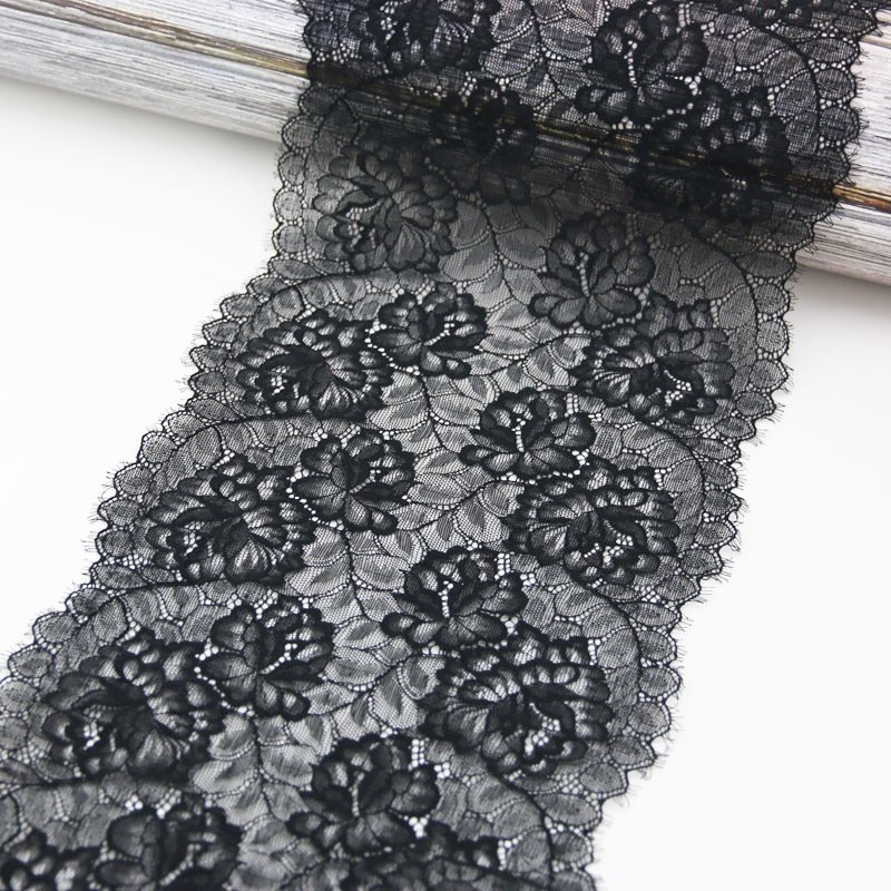 (3 meters) 23cm flower Stretch Lace Trims For Clothing Accessories Dress Sewing Applique Costume Lace Fabrics wholesale