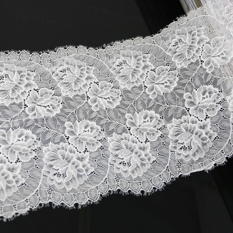 (3 meters) 23cm flower Stretch Lace Trims For Clothing Accessories Dress Sewing Applique Costume Lace Fabrics wholesale