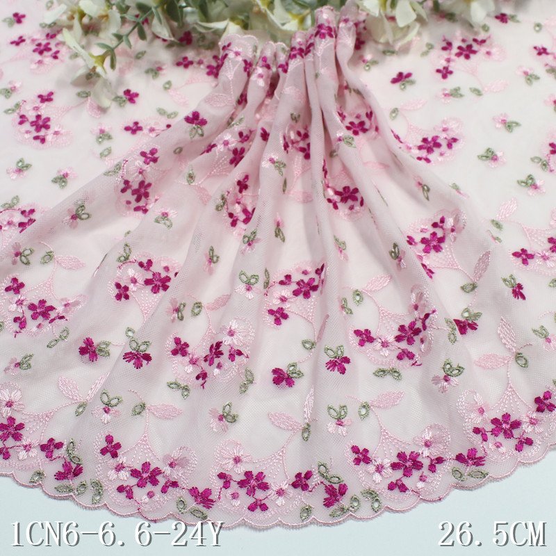Romantic Nylon Mesh Fancy Flower Stretch Embroidery Hollowed Lace Trim For Women Bra Dress