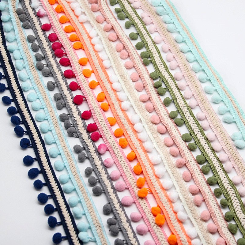 DIY Wedding Decoration Sewing Cloth Accessory 3.5cm Diy Handmade Pompom Trim Lace Ribbon for Craft