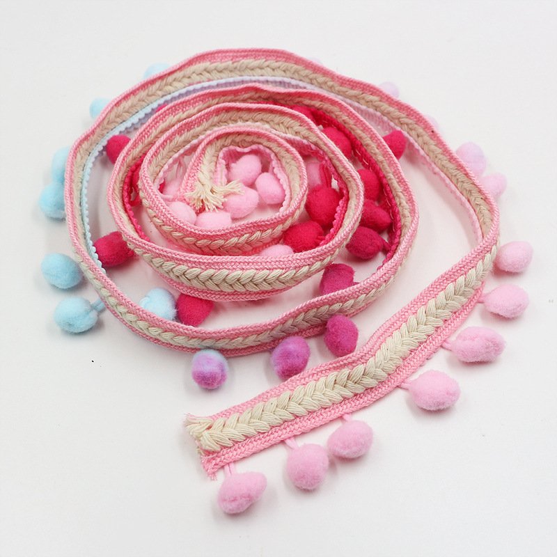 DIY Wedding Decoration Sewing Cloth Accessory 3.5cm Diy Handmade Pompom Trim Lace Ribbon for Craft
