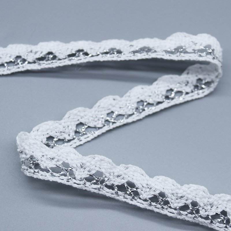 high quality cotton polyester crochet lace trim metallic cheap eco friendly gold lace trim for garment