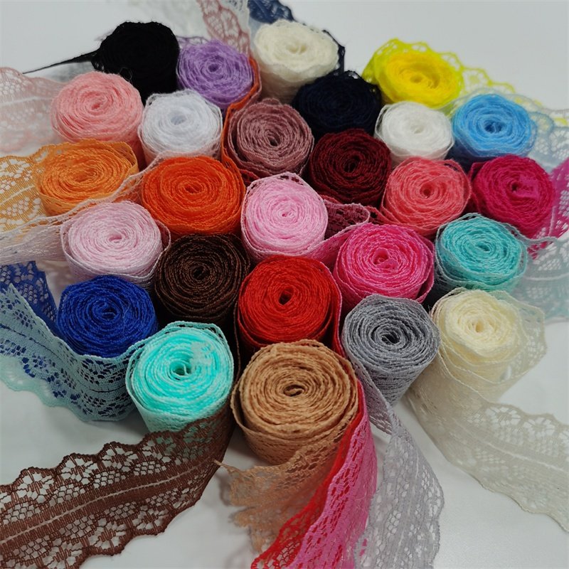 ZJ029 Good Quality Wide 3.8cm 26 Colors Lace Ribbon Clothing Underwear Webbing Nylon Lace Trim for Garment Sewing Decoration