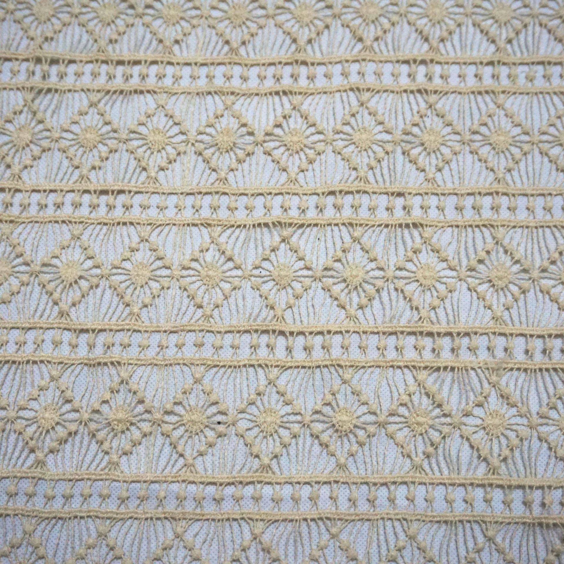 Cotton Lace Trimming For Garment White Guipure Lace Fabrics Water Soluble Fabric for Wedding