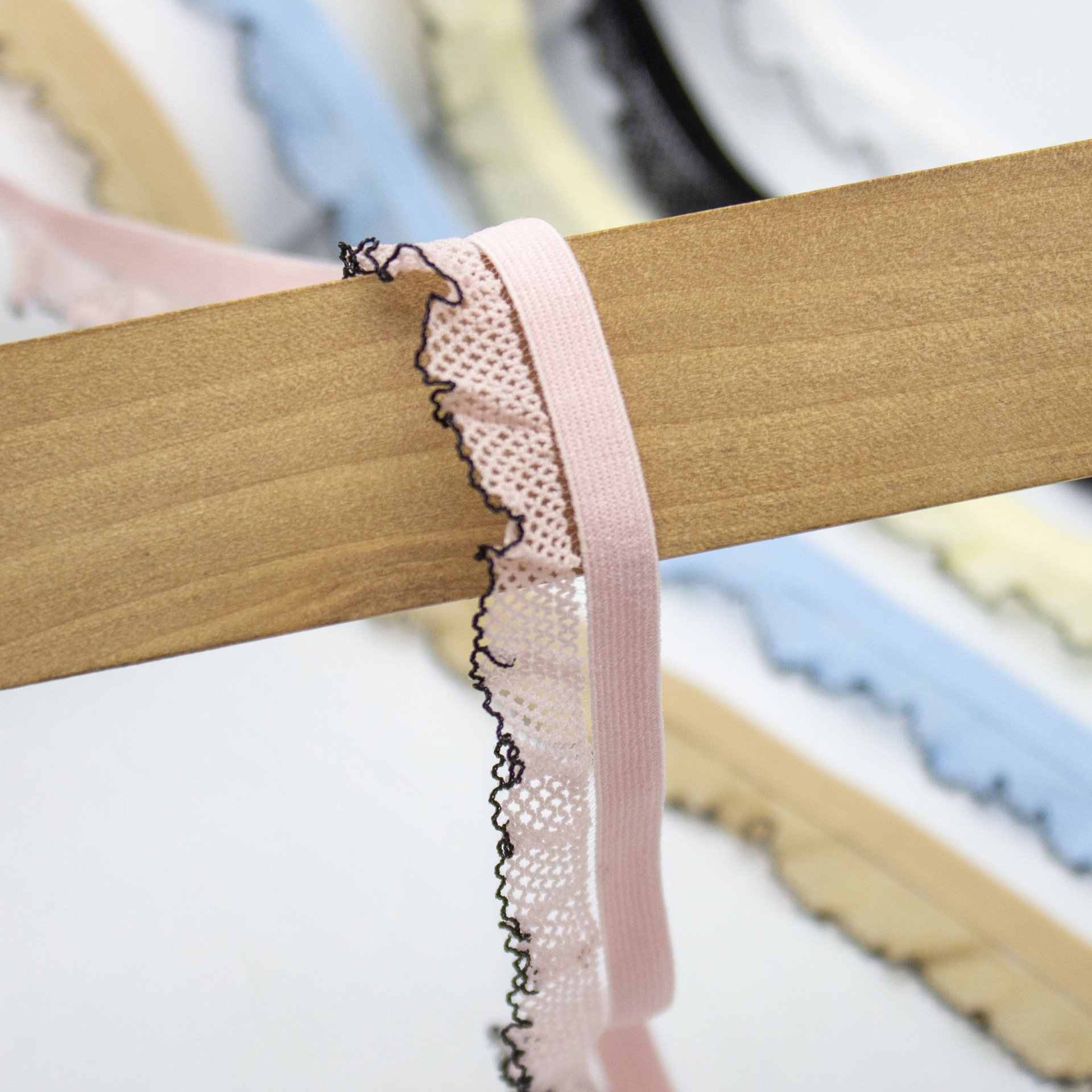 Wholesale 16 mm Mesh Lace Trim Elastic Band Bikini Pleated Webbing Lace Elastic Underwear