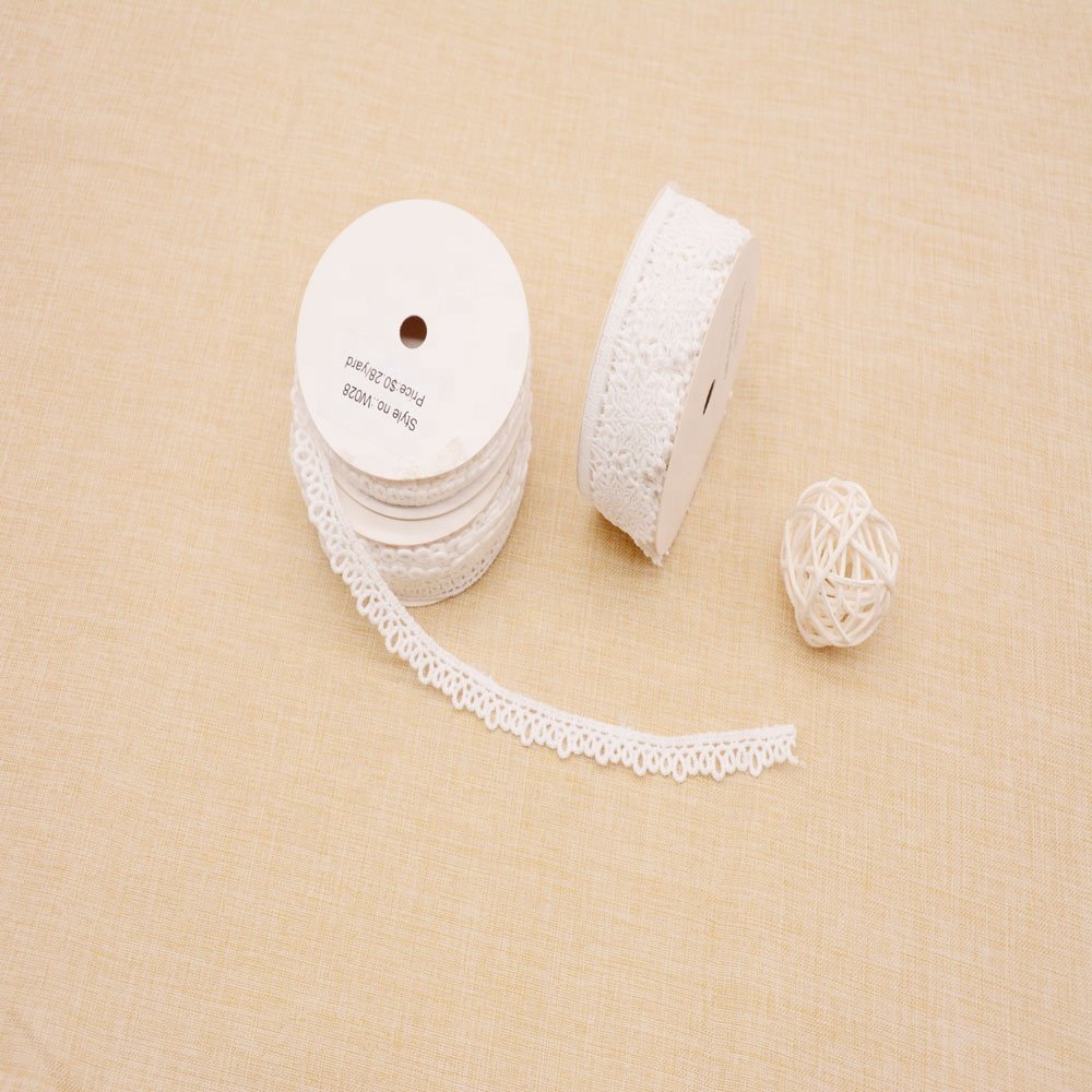 Wholesale white cotton water soluble embroidery trims for dresses crafts