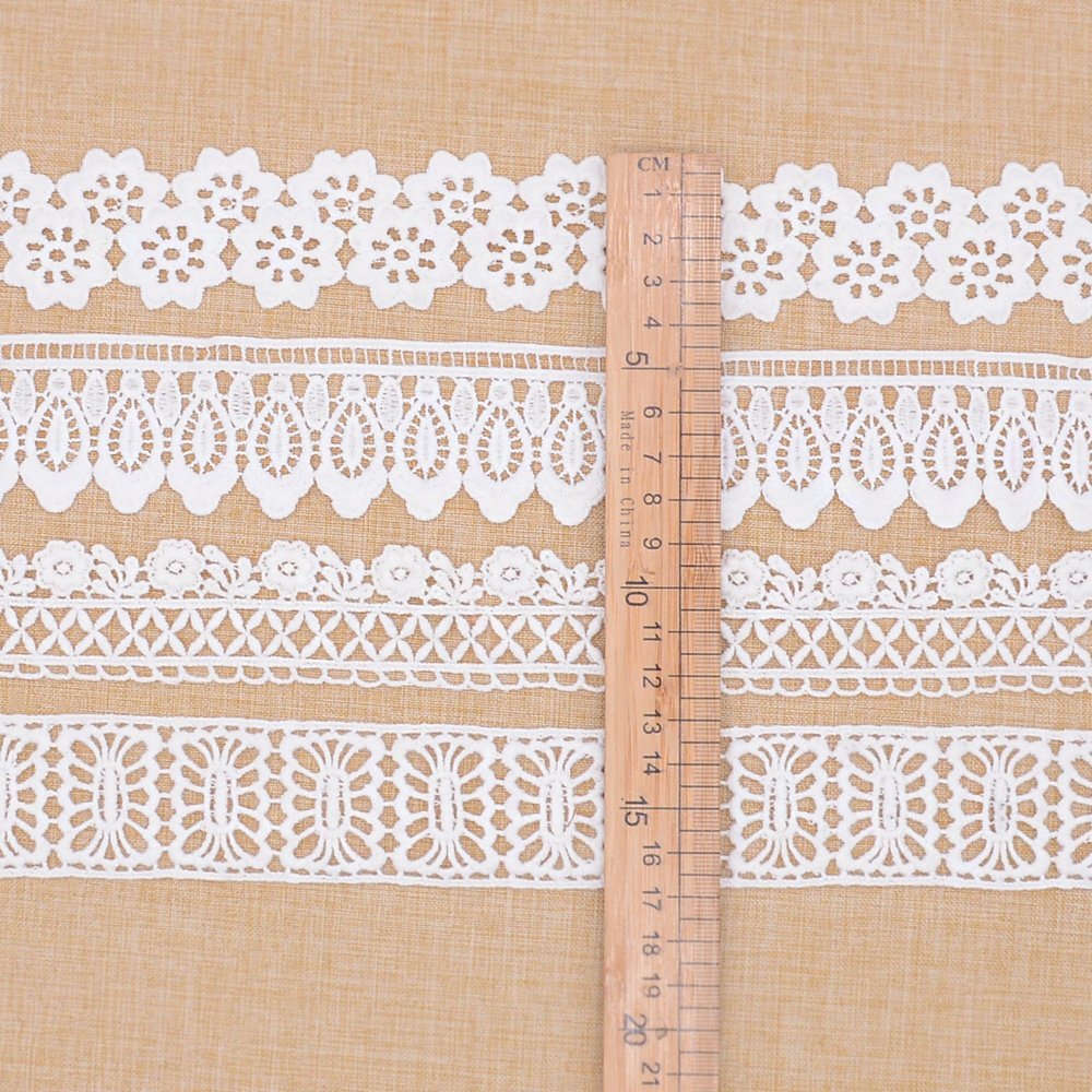 Wholesale white cotton water soluble embroidery trims for dresses crafts