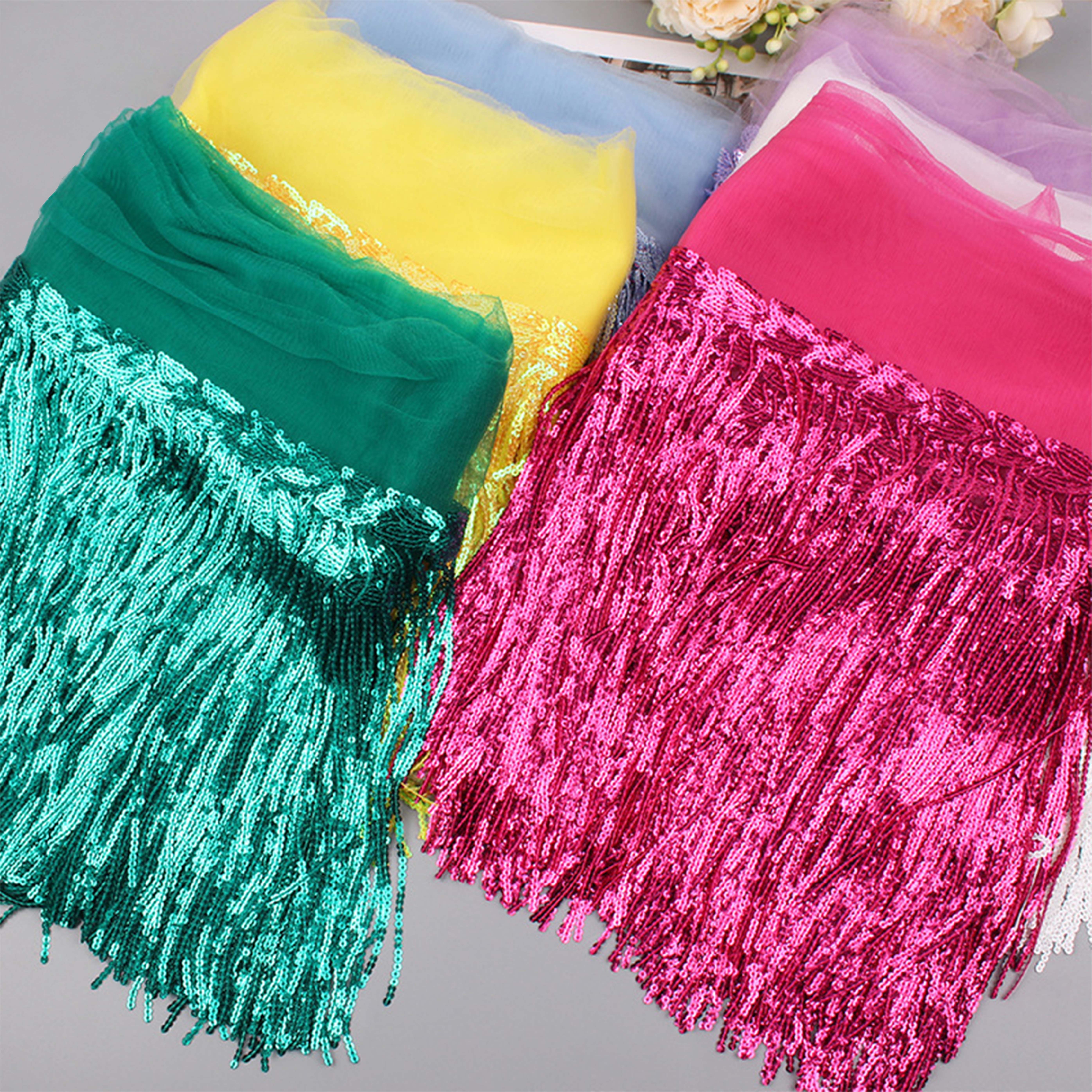 Multi-Color Leaf Embroidered Sequins Lace Trim Wholesale Sequins Tassel Fringe Dress Women For Wedding Dress Evening Dresses
