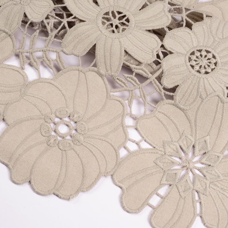Wholesale custom Water soluble lace embroidery fabric 100% polyester guipure lace trim from China