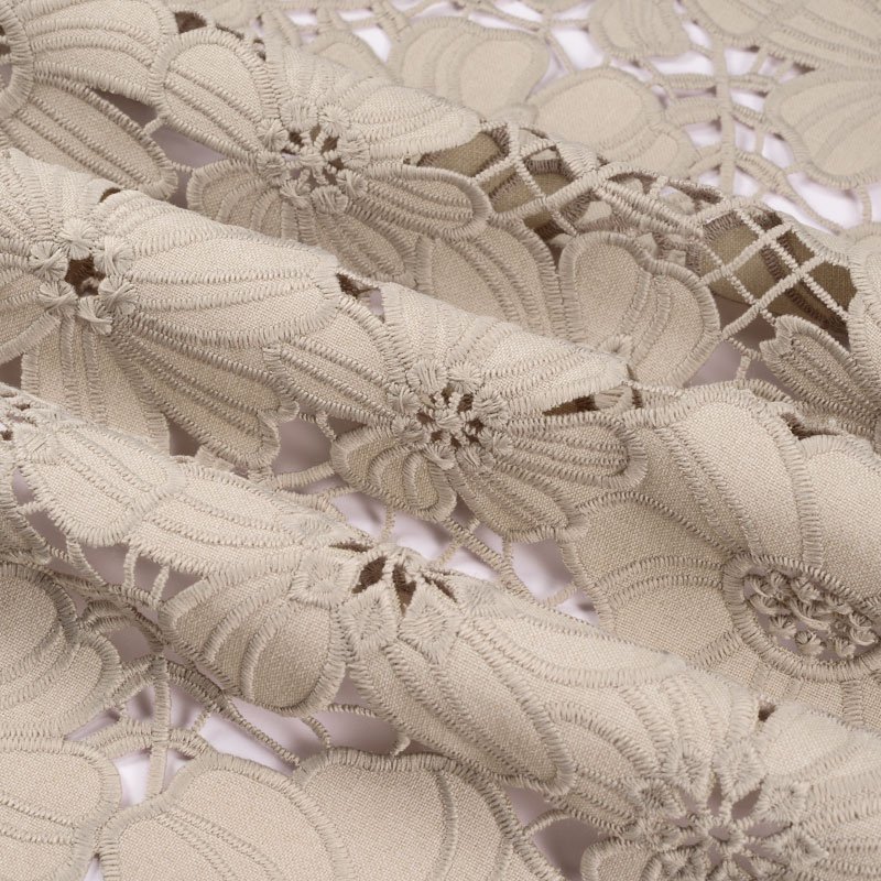 Wholesale custom Water soluble lace embroidery fabric 100% polyester guipure lace trim from China
