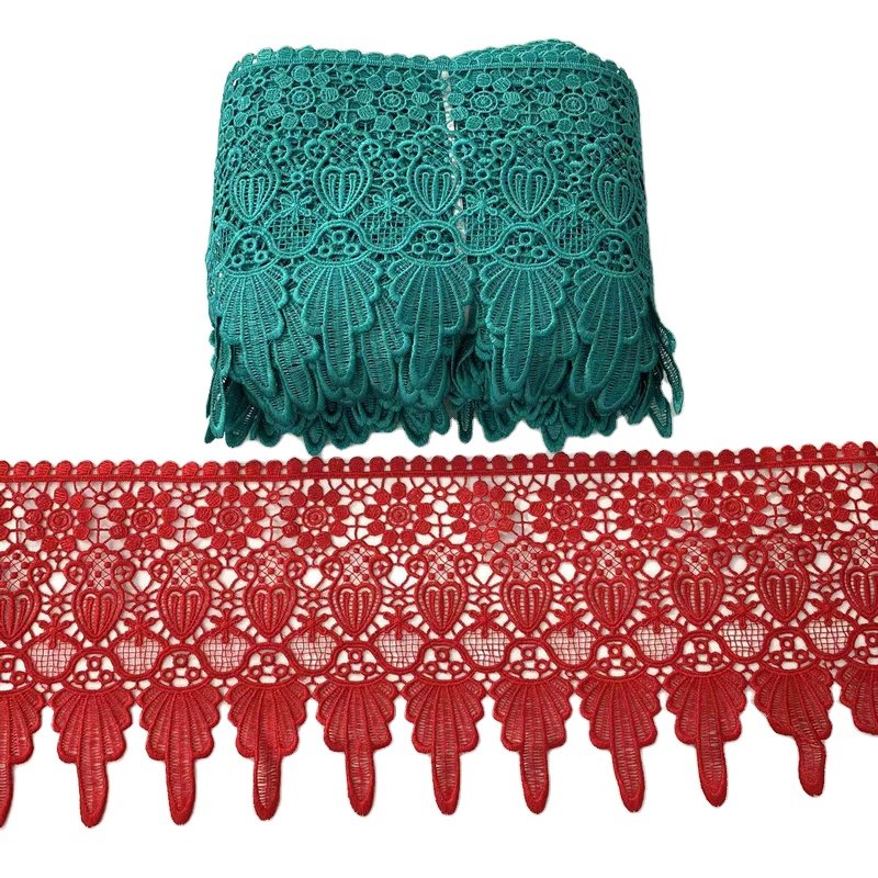 Embroidery lace 100% polyester lace trim chemical guipure lace trim
