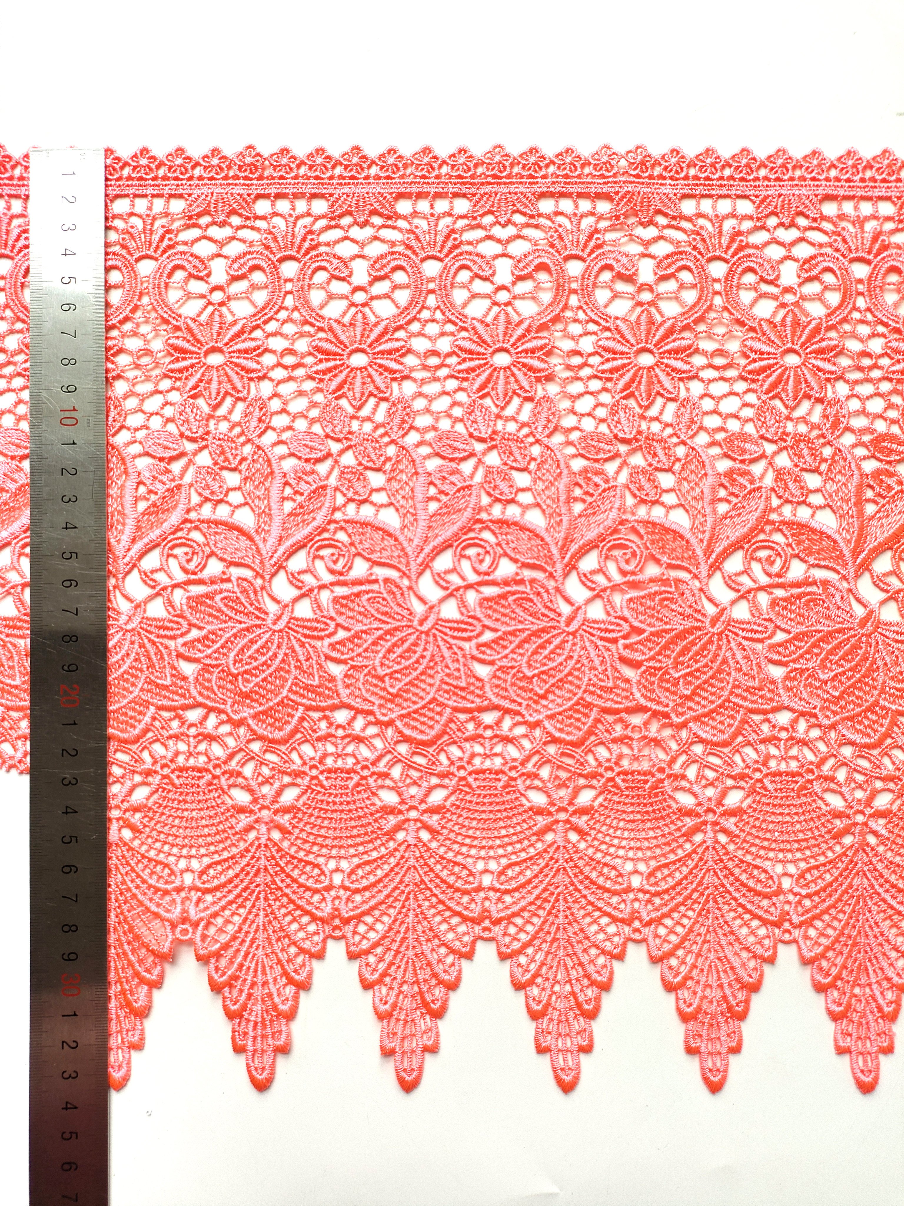 Embroidery lace 100% polyester lace trim chemical guipure lace trim