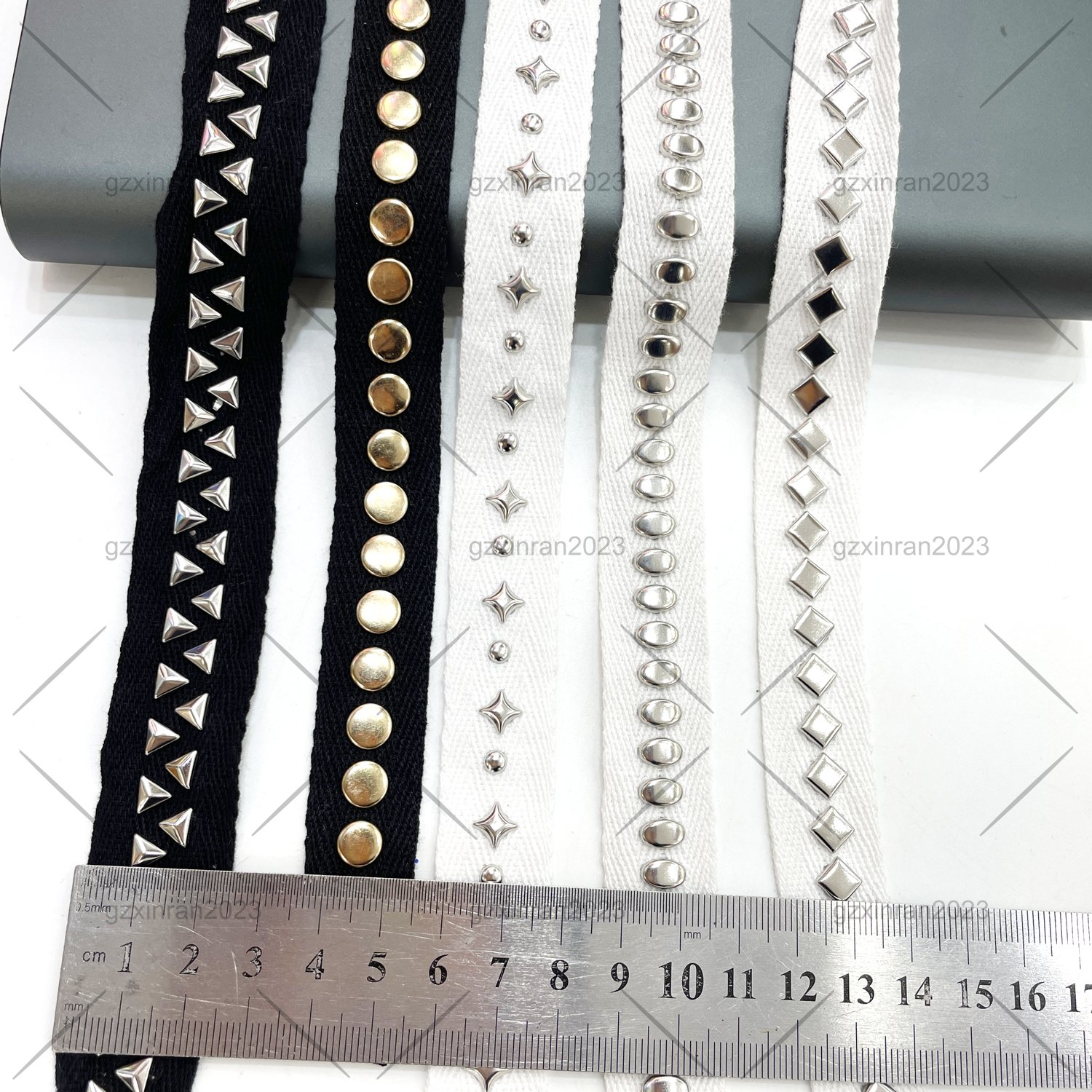 tr006 Factory price cotton studs ribbon trim garment accessories
