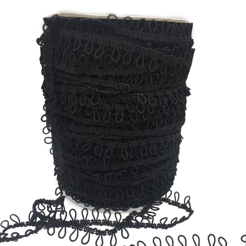 Wholesale bridal black elastic trim button loop