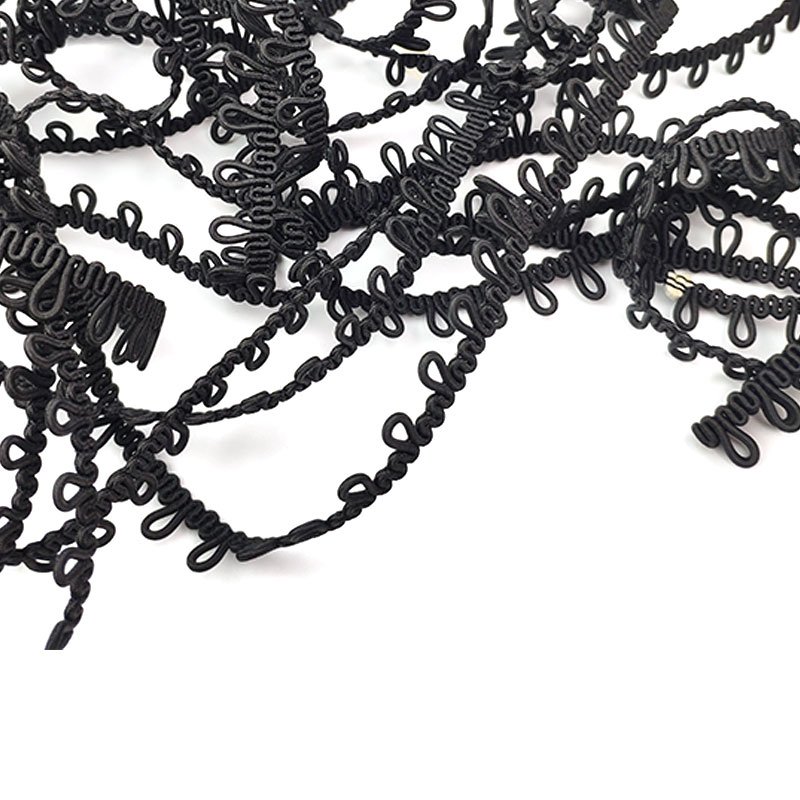 Wholesale bridal black elastic trim button loop