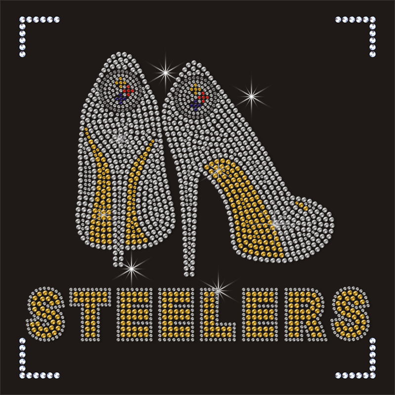 Hot luxury bling Highheel NFL Logo handmade bodice crystal big glass rhinestone applique trims for bridal belts