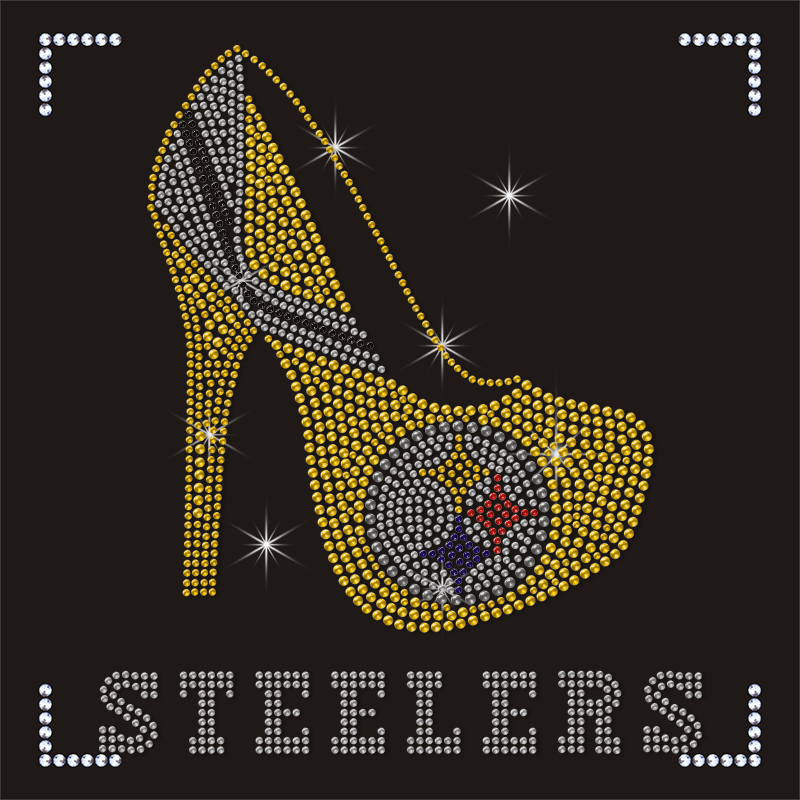Hot luxury bling Highheel NFL Logo handmade bodice crystal big glass rhinestone applique trims for bridal belts