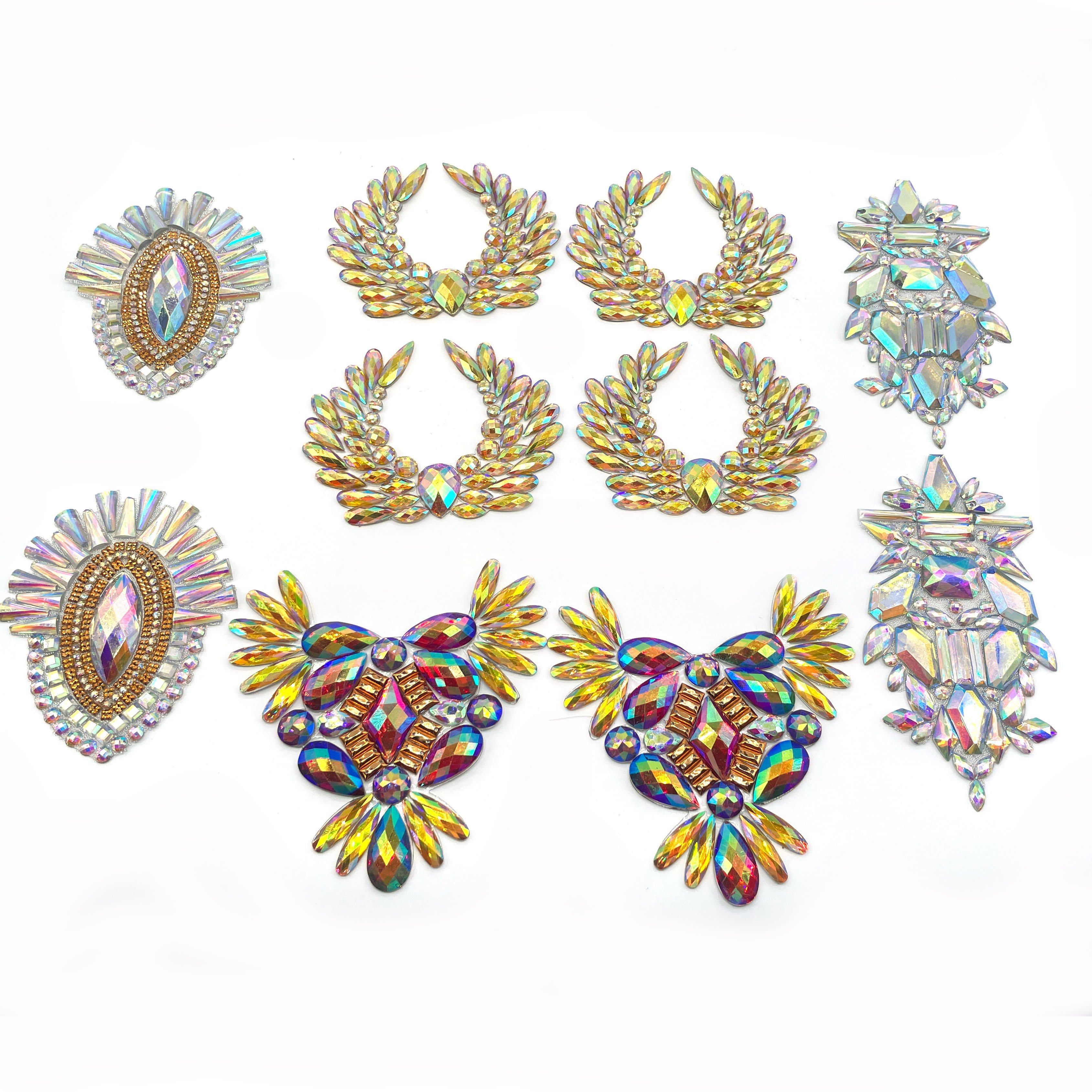 Toronto & Tobago Carnival Costume with Iron-on Rhinestone Applique Trim Gemstone Decoration for Crafting