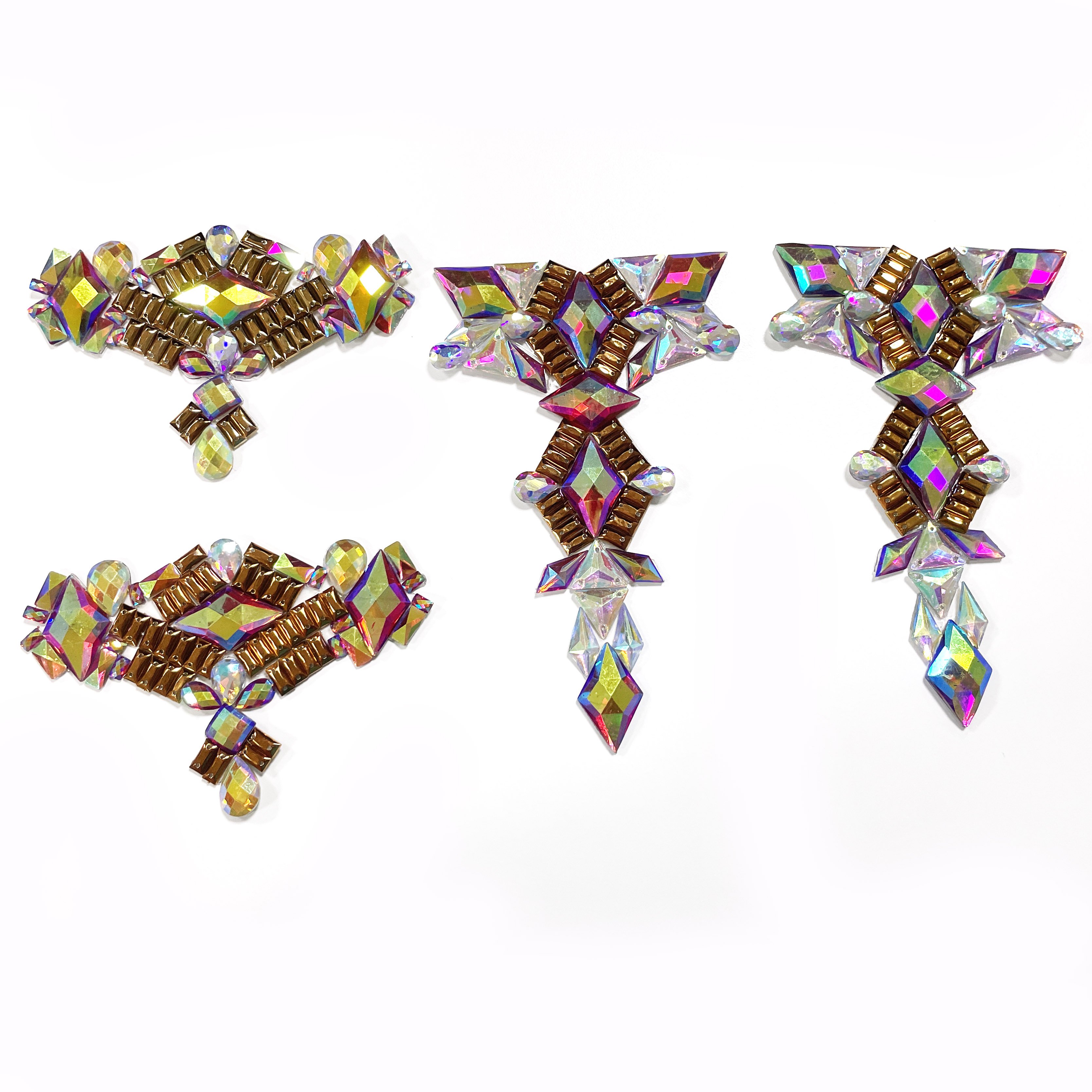 Toronto & Tobago Carnival Costume with Iron-on Rhinestone Applique Trim Gemstone Decoration for Crafting
