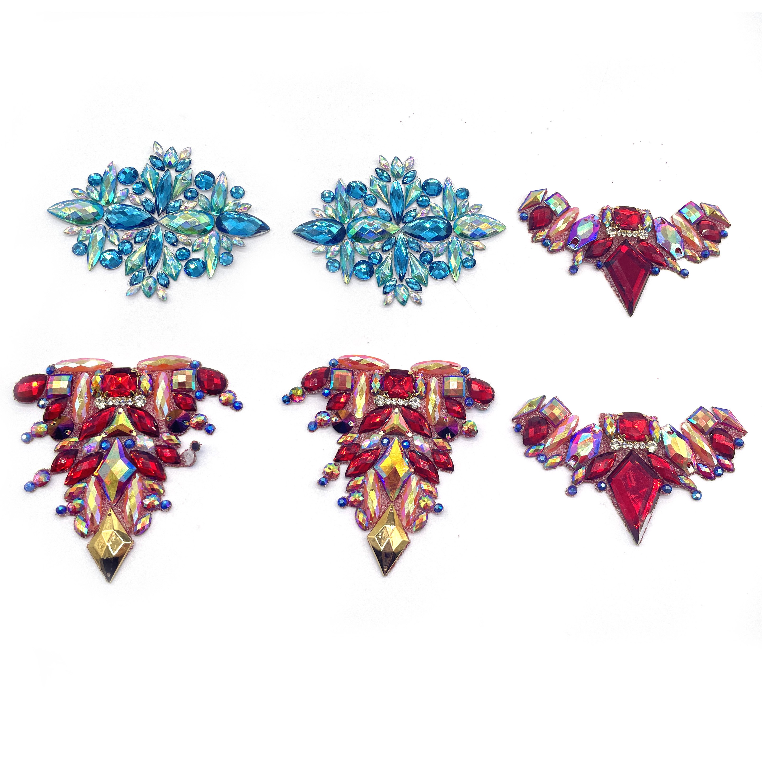 Toronto & Tobago Carnival Costume with Iron-on Rhinestone Applique Trim Gemstone Decoration for Crafting