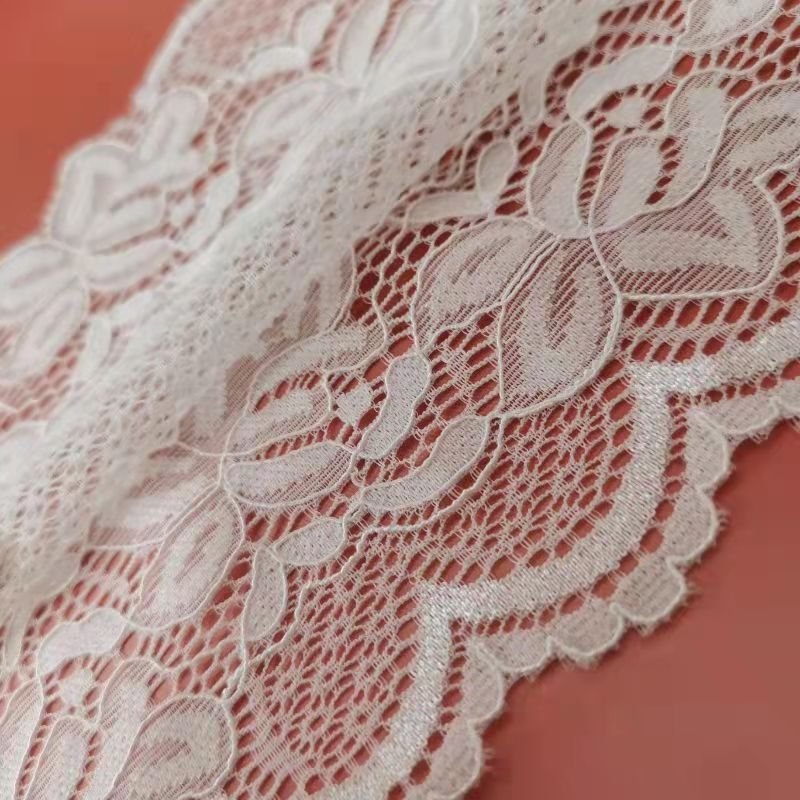ZJ028 20 Years Manufacturer Chinlon 90% Spandex 10% French Lace Lace Trim Elasticated Knitted Elastic Lace for Wedding Underwear
