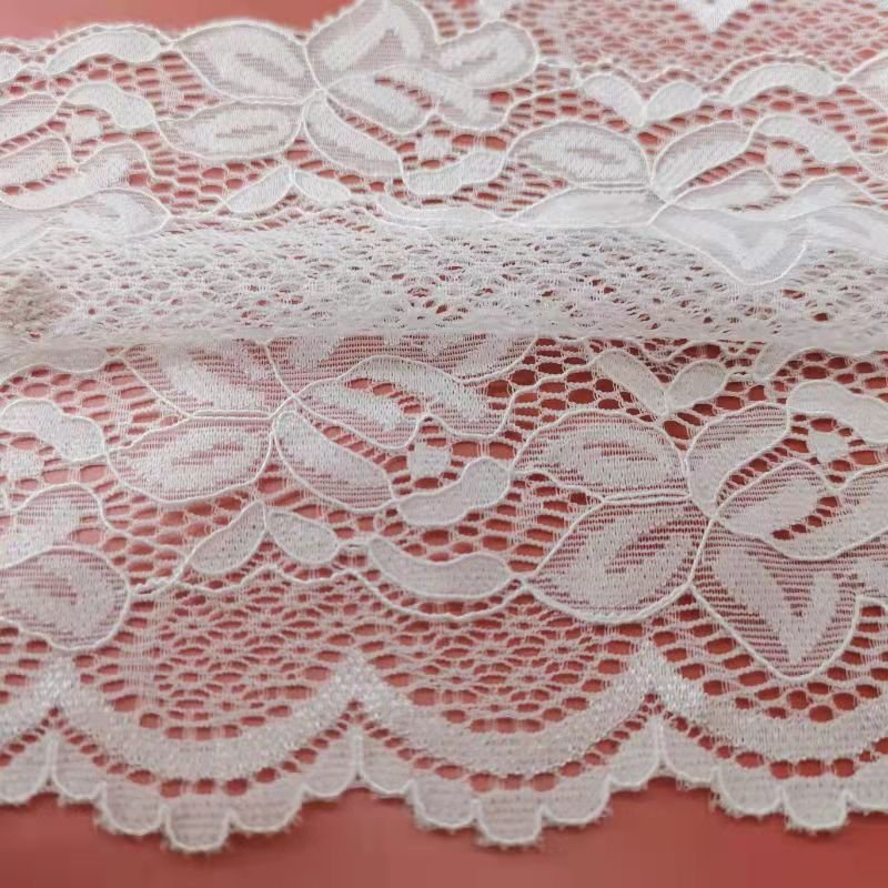 ZJ028 20 Years Manufacturer Chinlon 90% Spandex 10% French Lace Lace Trim Elasticated Knitted Elastic Lace for Wedding Underwear