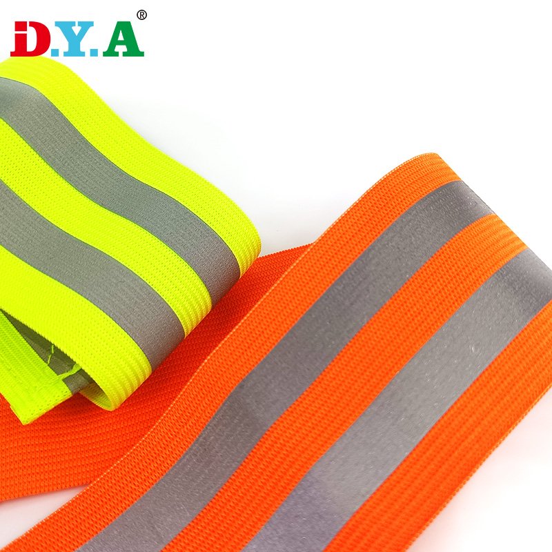 4cm 5cm Silver Reflective Elastic Double Stripe Reflective Elastic Band for Safety Suit Trim Belt