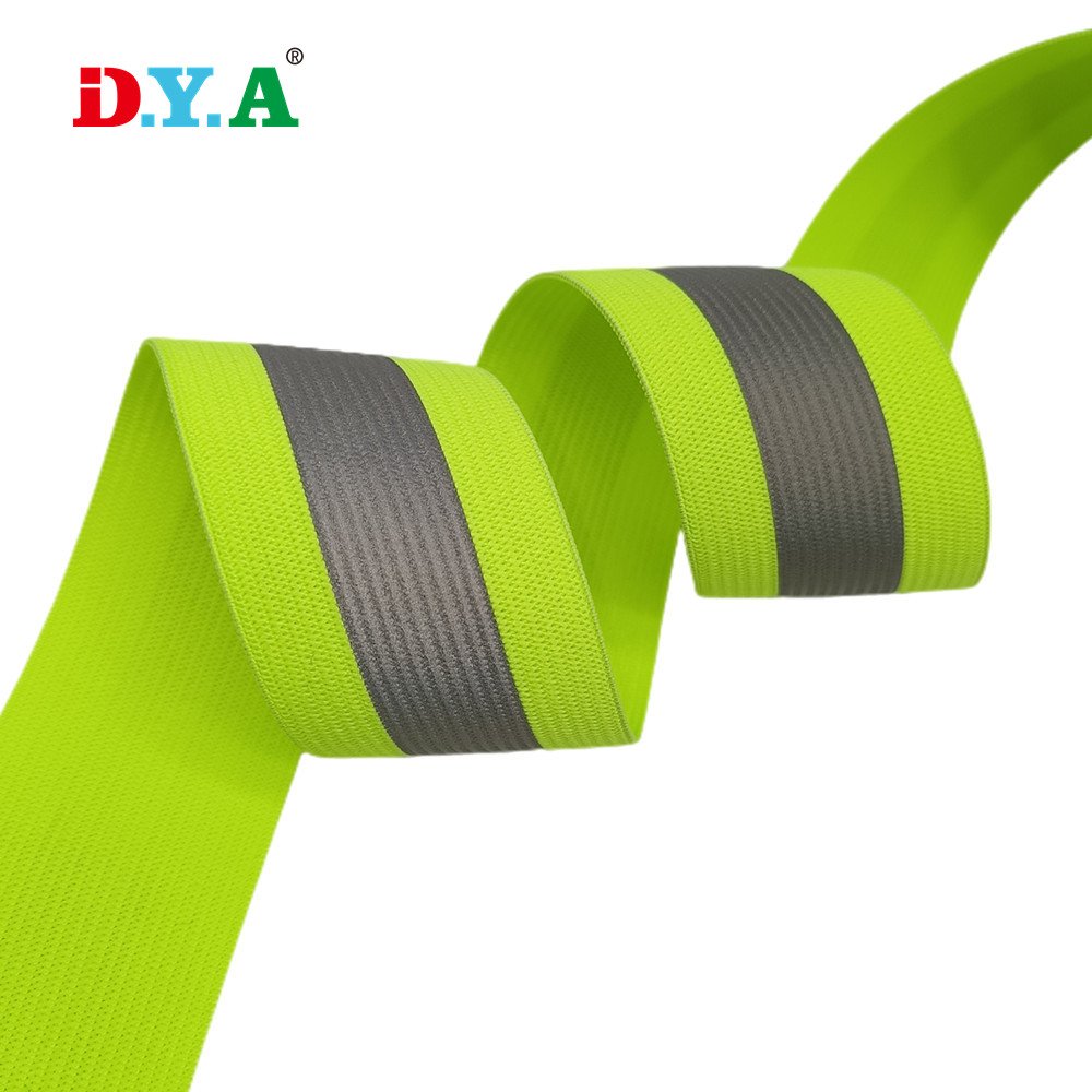 4cm 5cm Silver Reflective Elastic Double Stripe Reflective Elastic Band for Safety Suit Trim Belt