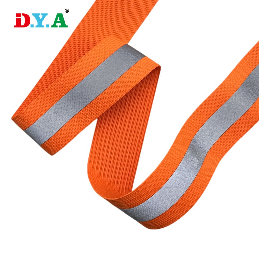 4cm 5cm Silver Reflective Elastic Double Stripe Reflective Elastic Band for Safety Suit Trim Belt
