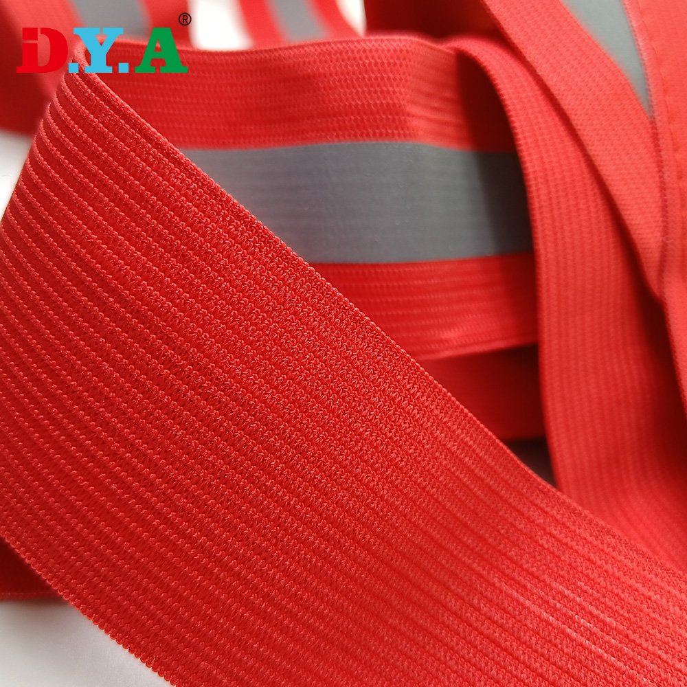 4cm 5cm Silver Reflective Elastic Double Stripe Reflective Elastic Band for Safety Suit Trim Belt