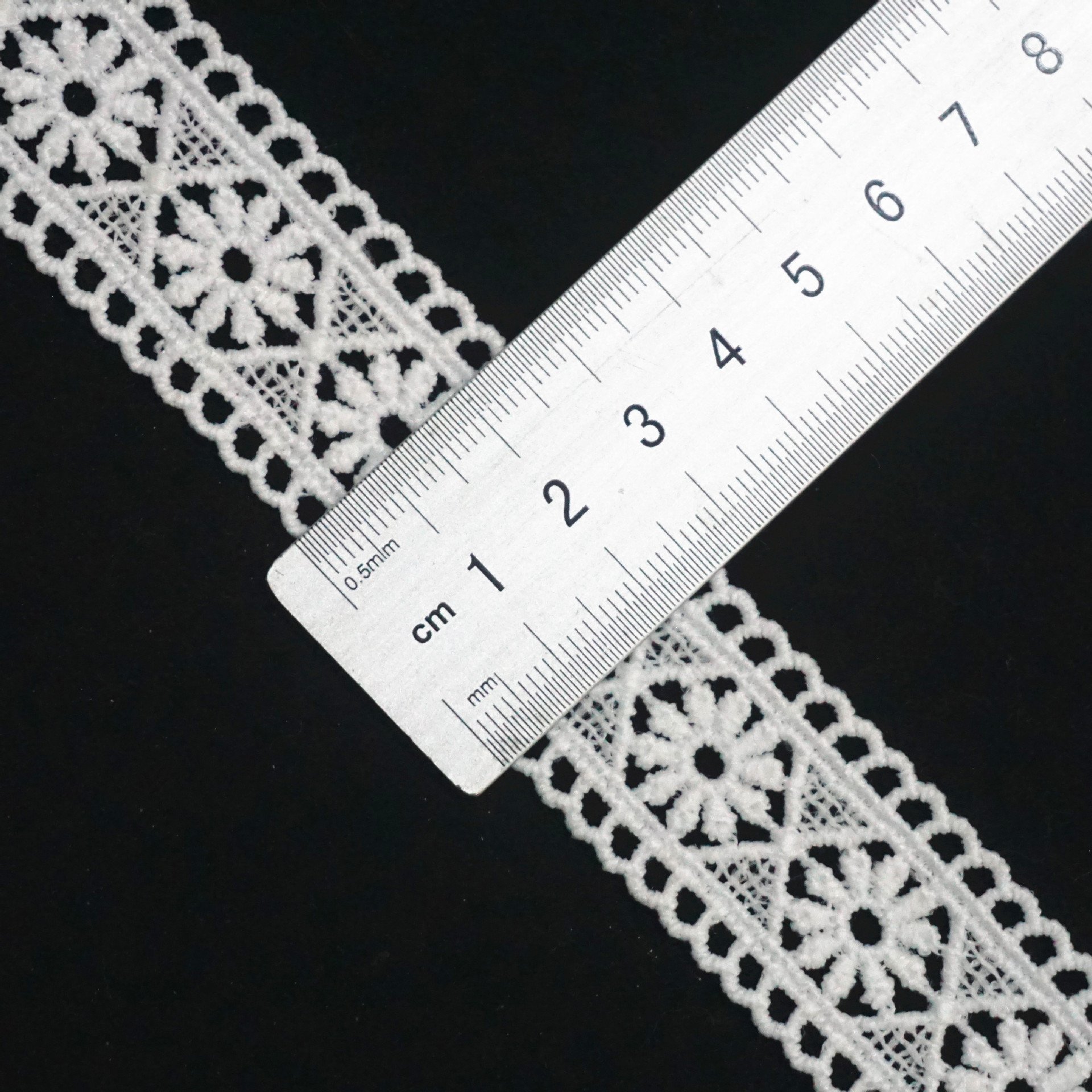 Factory Embroidery Lace Fabric Embroidered Lace Fabric Polyester white embroidery lace trim for Dress