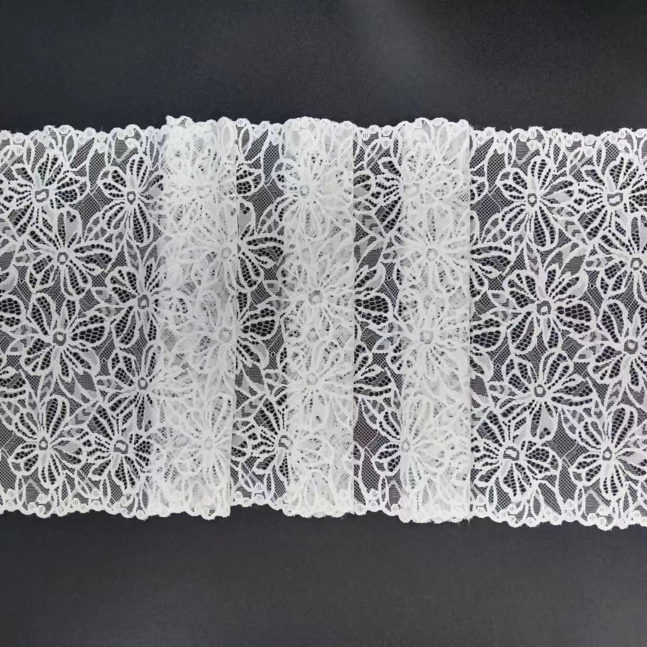 OEM Latest Style Voile Nylon Spandex Lace Border Lace Trim Knitted Elastic Laces Trimming for Women's Underwear