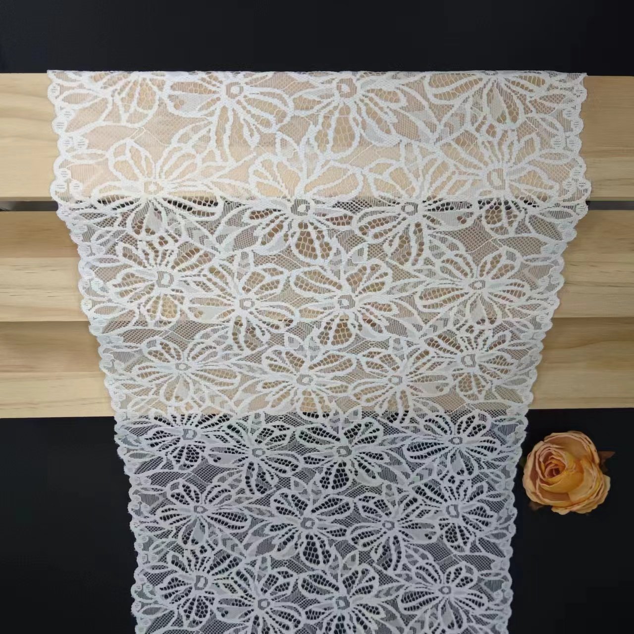 OEM Latest Style Voile Nylon Spandex Lace Border Lace Trim Knitted Elastic Laces Trimming for Women's Underwear