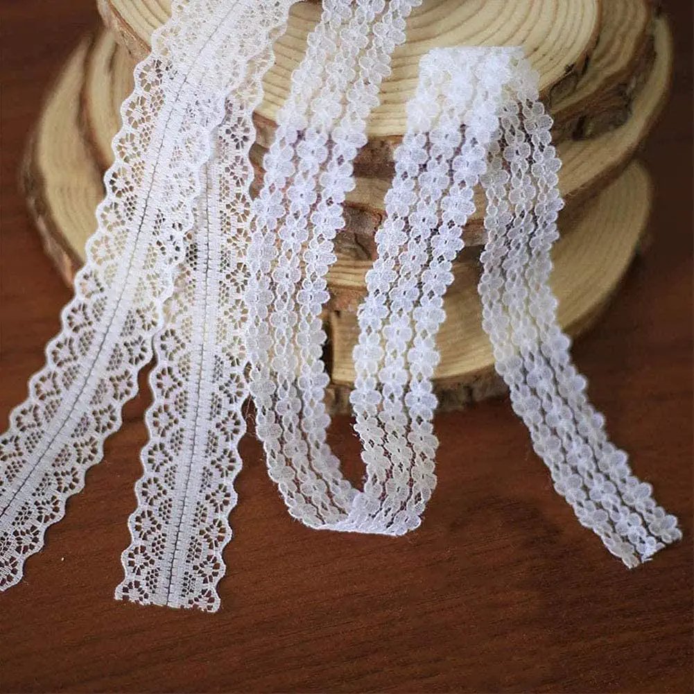 Custom Embroidery Natural Cotton 2cm 3cm White Lace Ribbon Border Flower Lace Trim for DIY Crafts Wedding Clothes