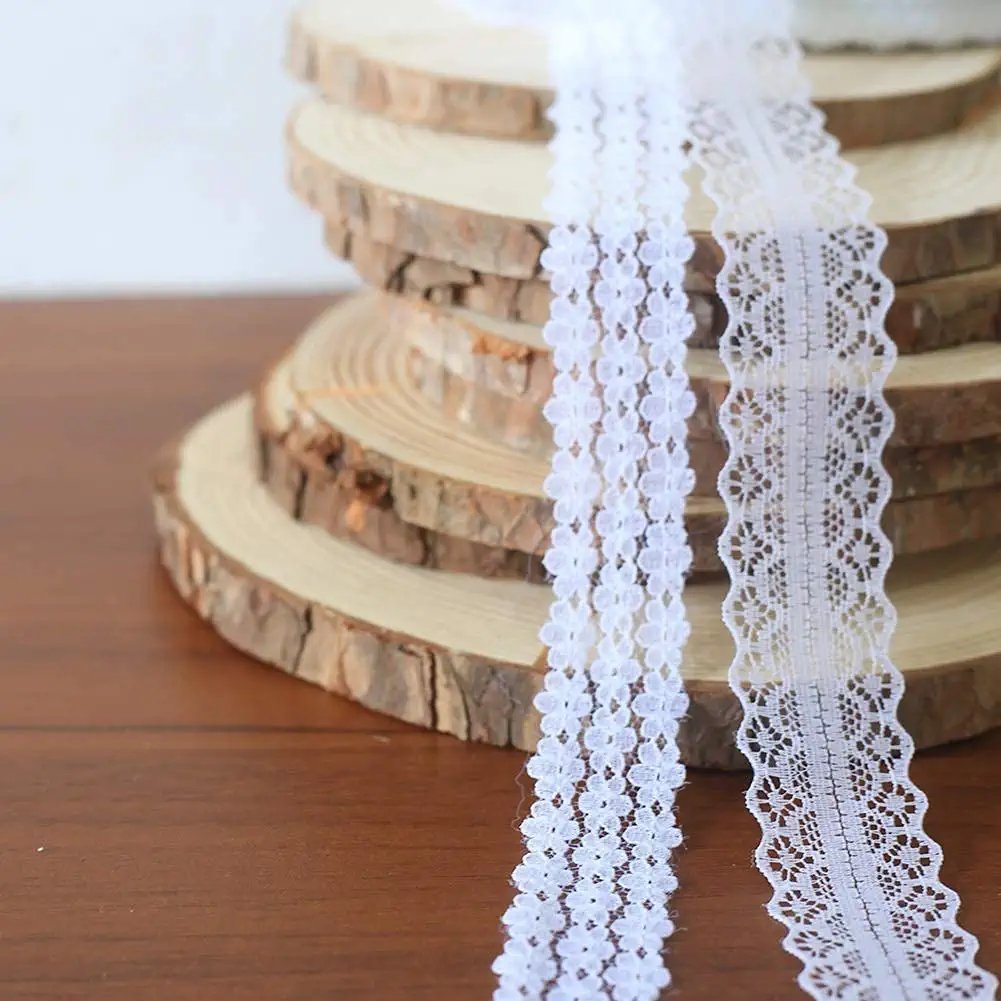 Custom Embroidery Natural Cotton 2cm 3cm White Lace Ribbon Border Flower Lace Trim for DIY Crafts Wedding Clothes