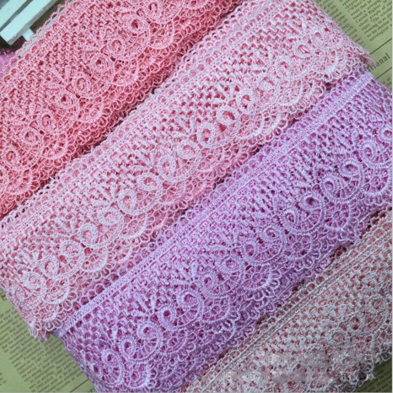 factory price Designs Fashion 6cm Multi-color Embroidery Guipure Lace Trim fabric For Garment woman's clothing DB202