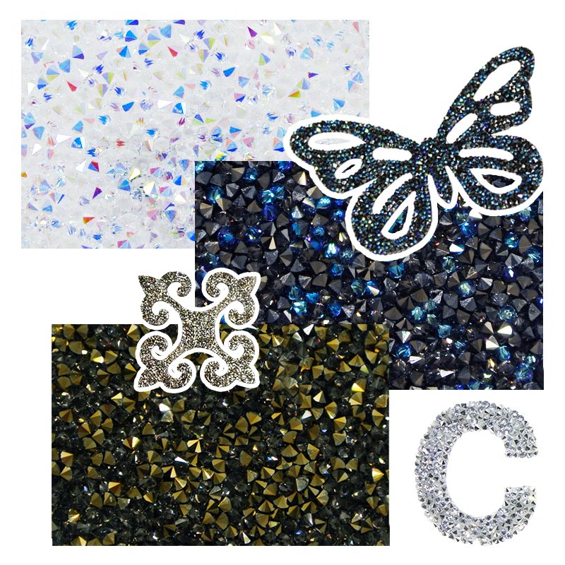 CRYSTAL UNITE High Quality Artificial Crystal Fine Rock laser cut trimming sheet custom logo