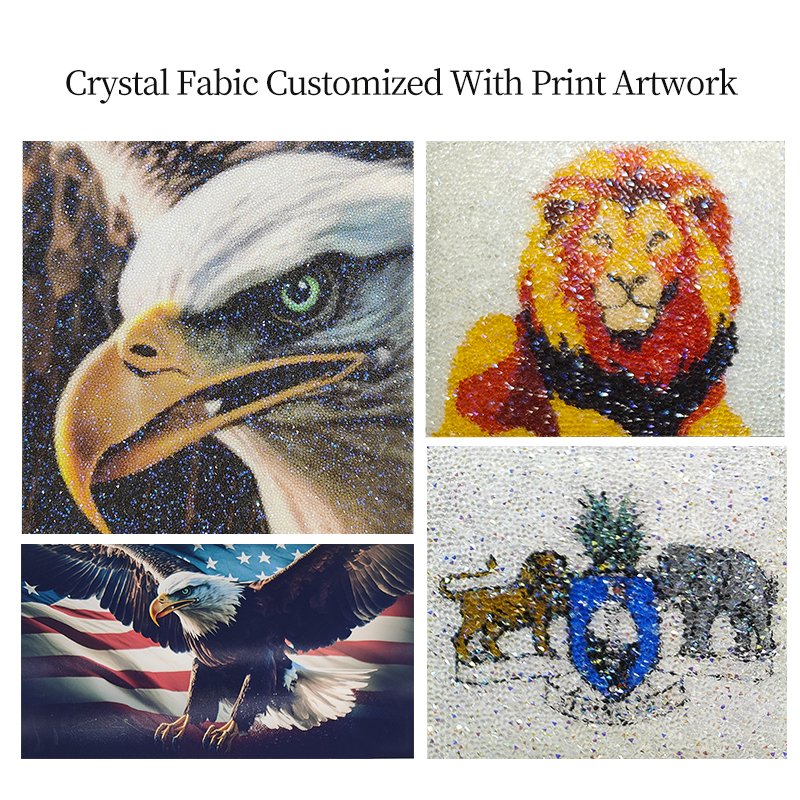 CRYSTAL UNITE High Quality Artificial Crystal Fine Rock laser cut trimming sheet custom logo