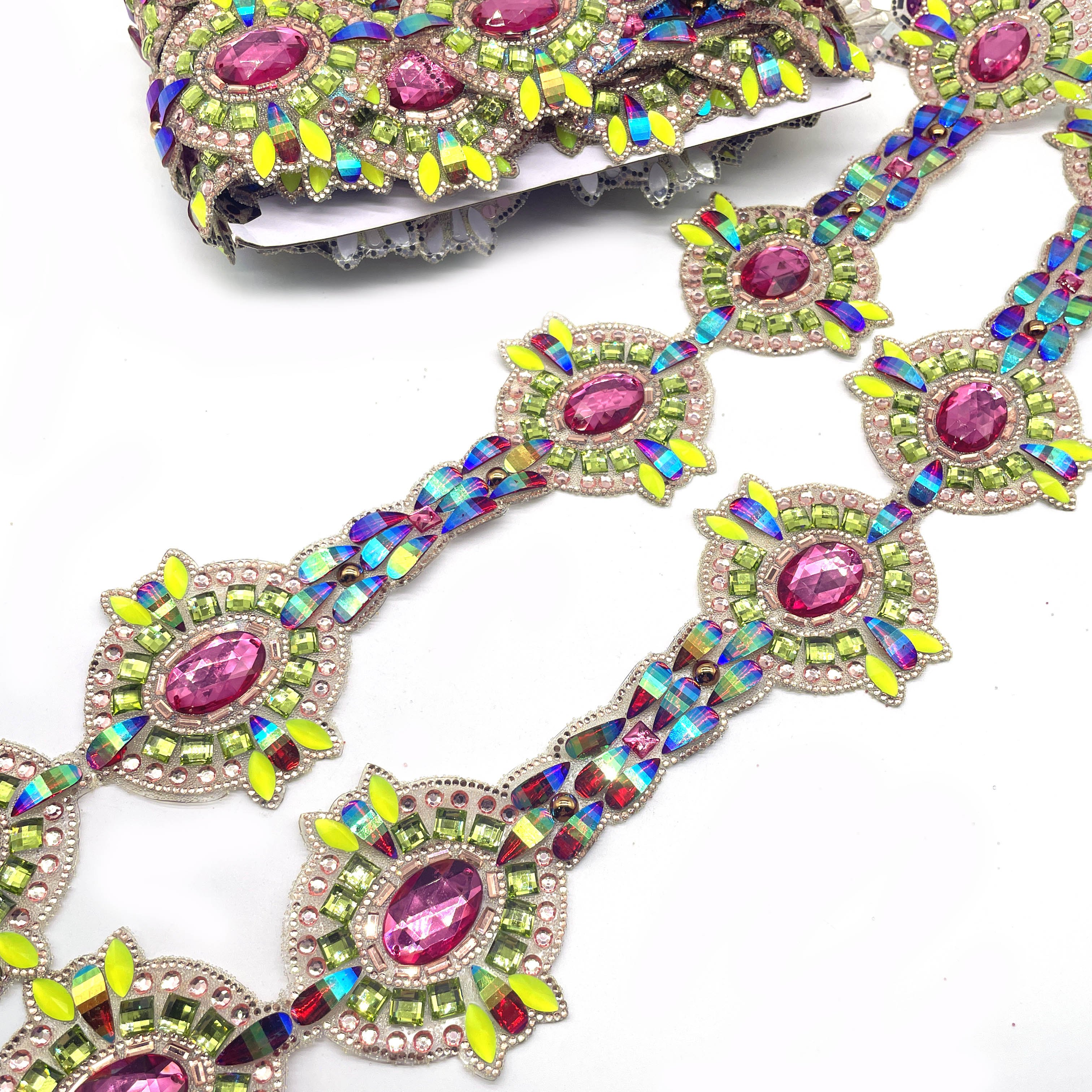 Customizable Hot Fix Resin Rhinestone Diamond Trims for Shoes Garments Bags Carnival Decorations Inspired Caribbean Style