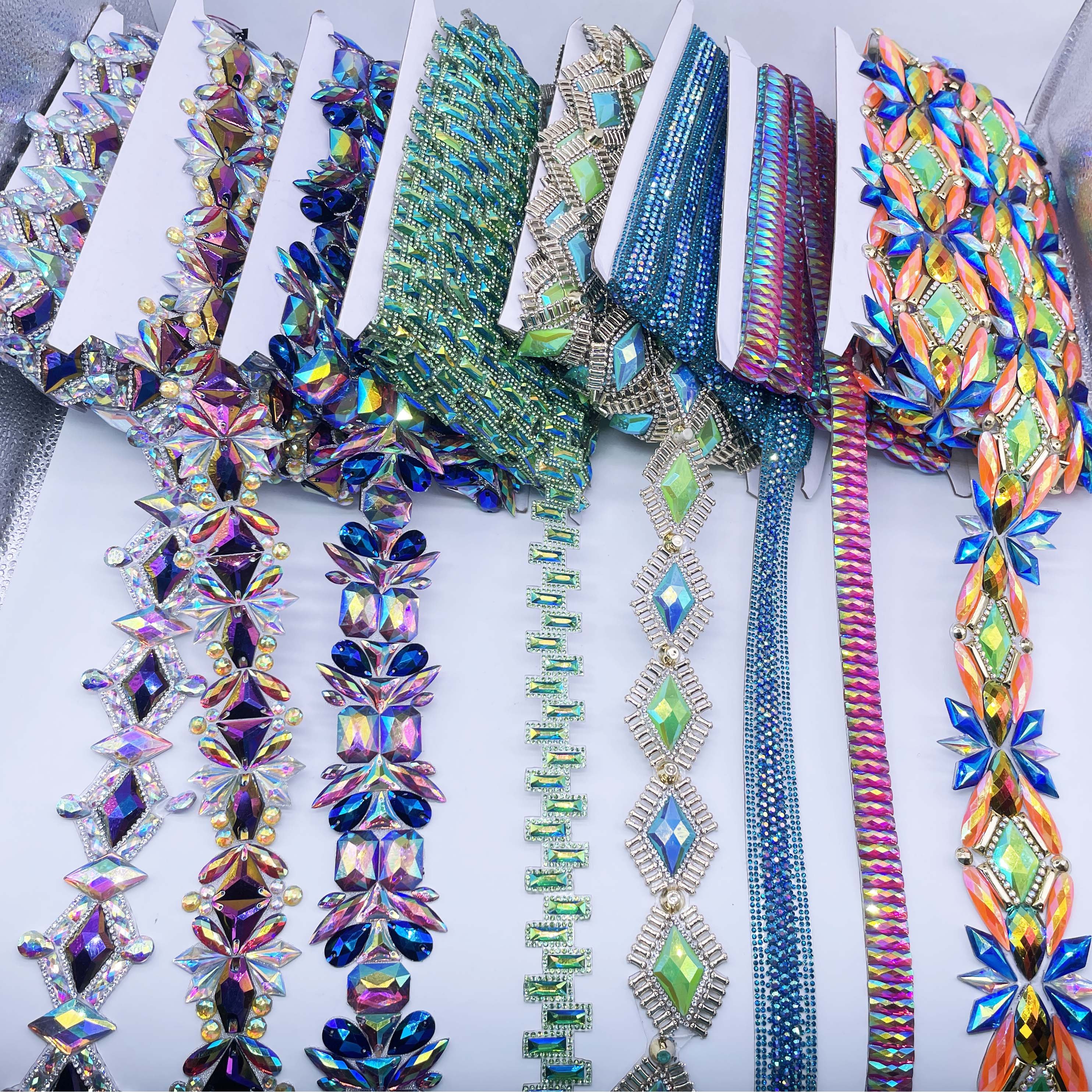Customizable Hot Fix Resin Rhinestone Diamond Trims for Shoes Garments Bags Carnival Decorations Inspired Caribbean Style