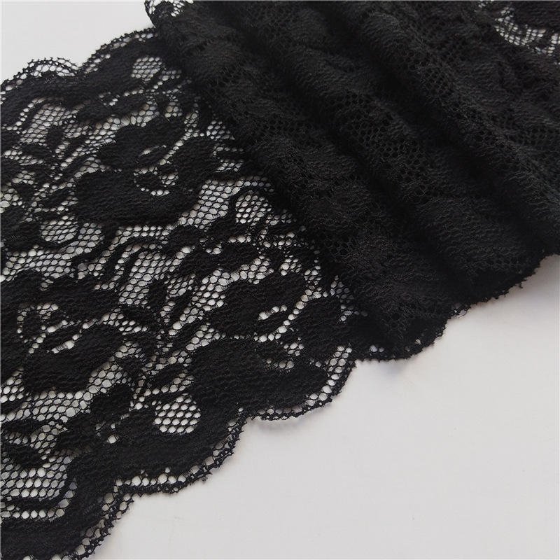 High Quality Black Embroidery Bridal Border Nylon Lace Trim Lace Fabric For Wedding