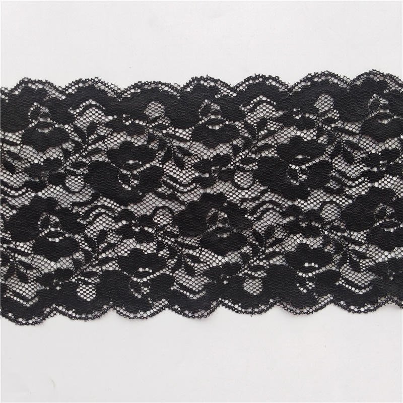 High Quality Black Embroidery Bridal Border Nylon Lace Trim Lace Fabric For Wedding