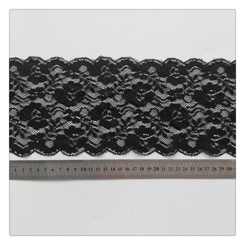 High Quality Black Embroidery Bridal Border Nylon Lace Trim Lace Fabric For Wedding