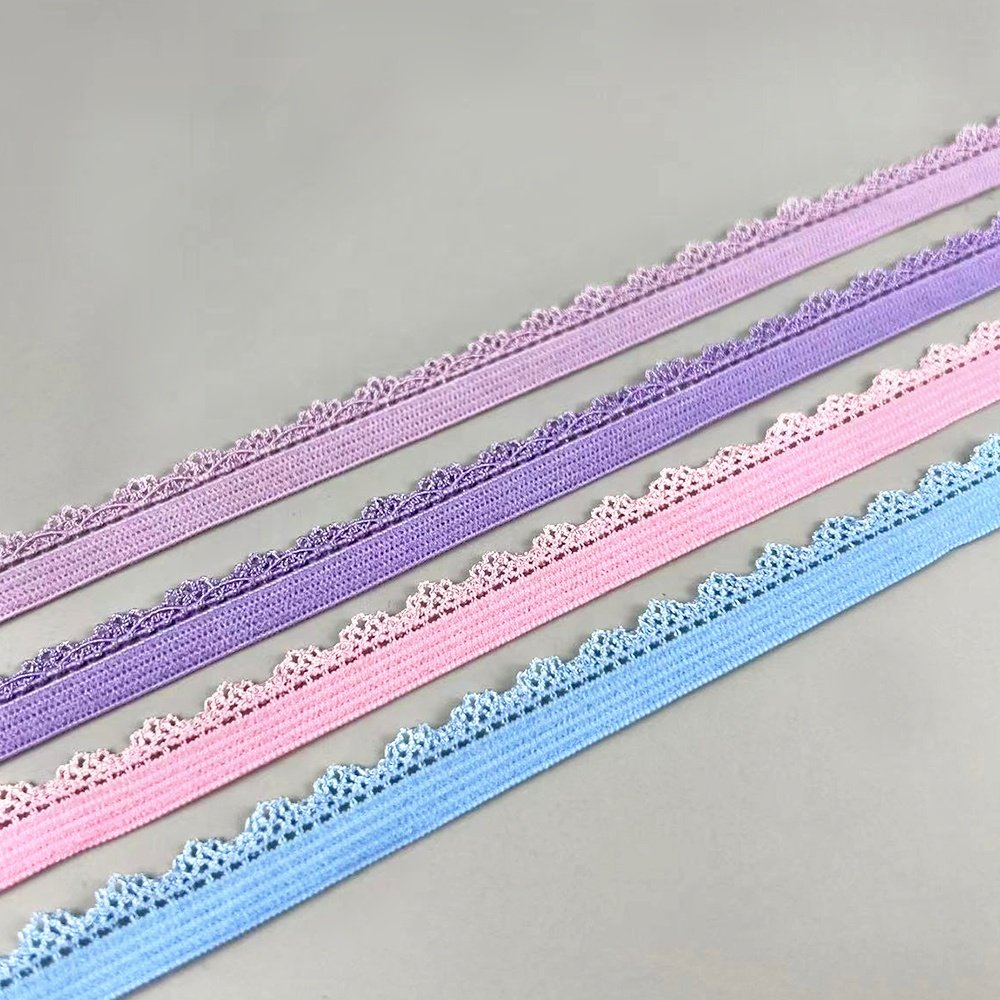 2023 New shiny lace elastic belt various colors underwear lace trim elastic band