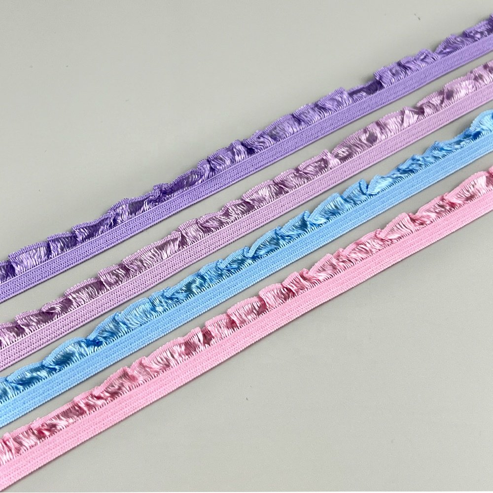2023 New shiny lace elastic belt various colors underwear lace trim elastic band